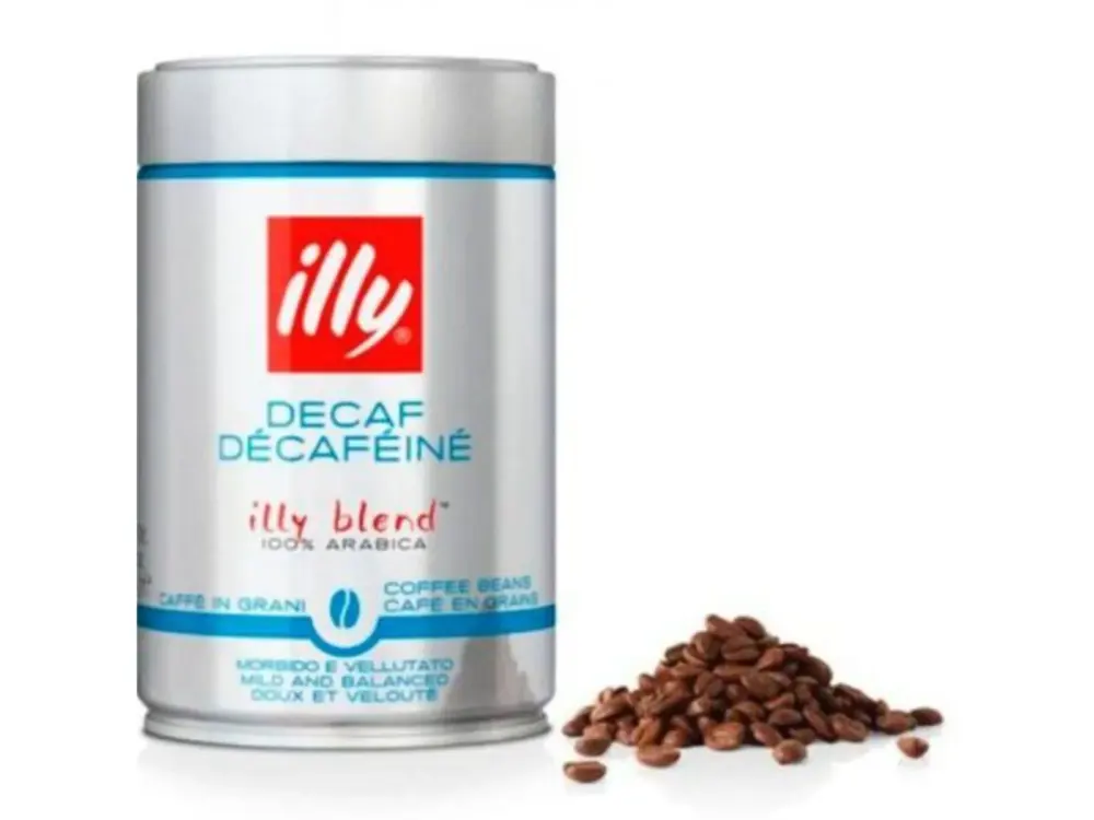 Банка кави в зернах без кофеїну illy Decaffeinato 250 г